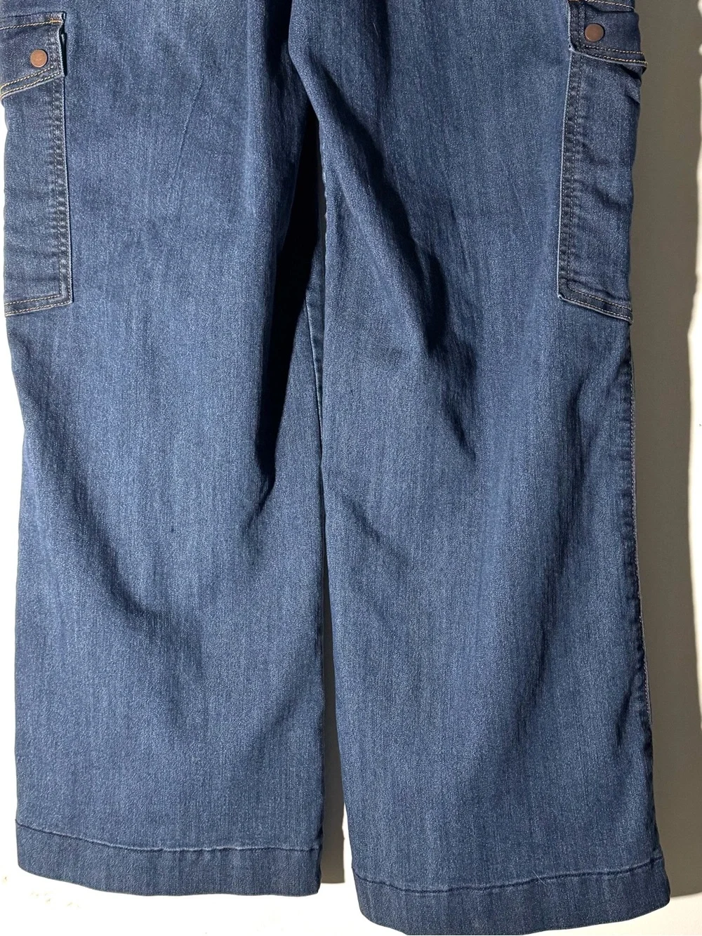 Democracy SkyRise Absolution Wide Leg Jeans Cargo Mid Blue Wash Size 14 - Picture 7 of 11